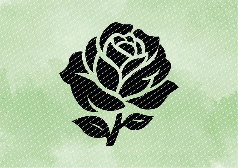 Rosenblüte // Plotterdatei SVG Vektor Grafik
