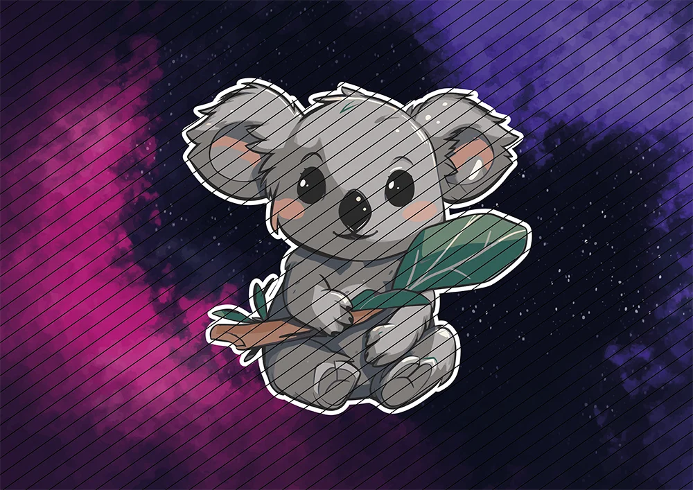 Koala mit Eukalyptus // Bügelbild