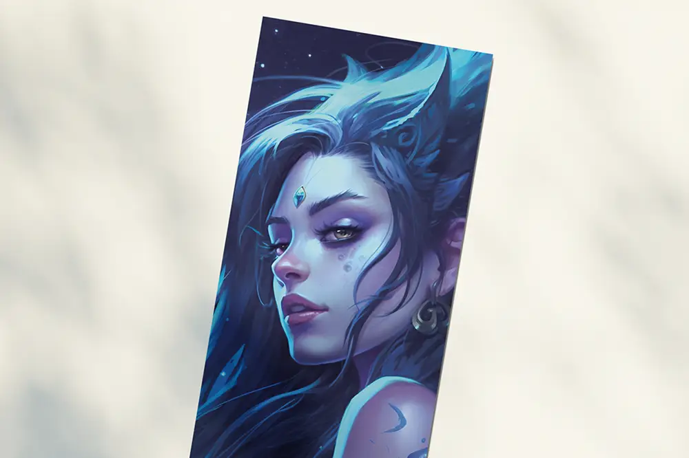 Nachtelfe in Rüstung // Lesezeichen // Beidseitig bedruckt