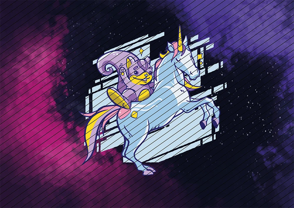 Magische Freunde // Einhorn und Eichhörnchen // Bügelbild