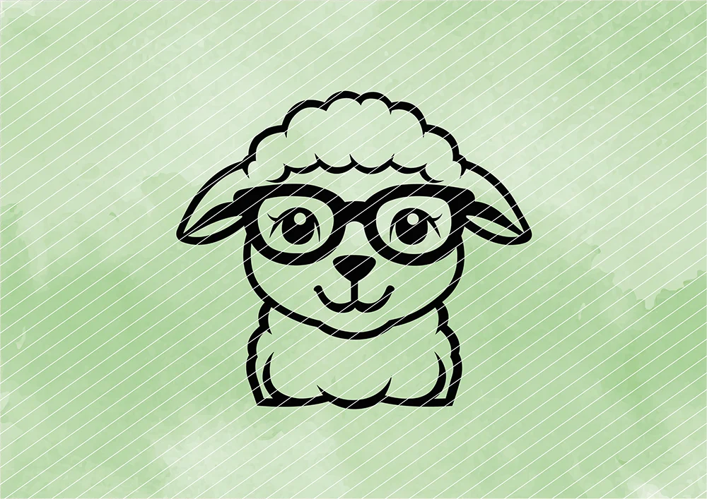 Schlaues Schaf // Plotterdatei SVG Vektor Grafik