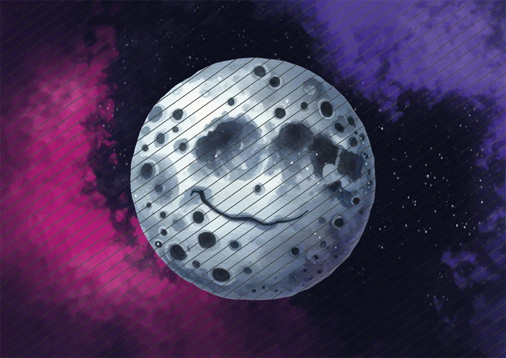 Mann im Mond // Bügelbild