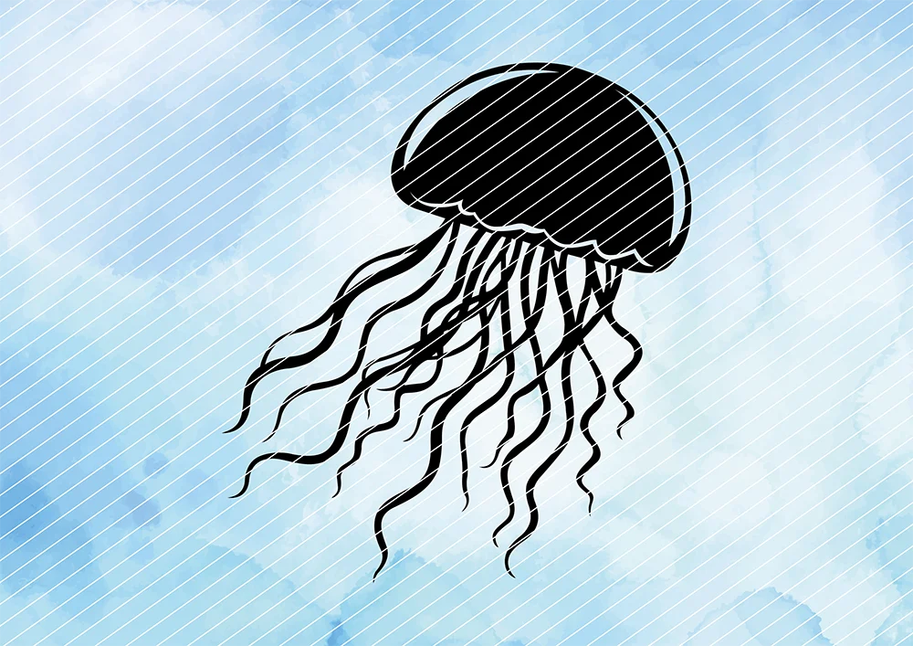 Qualle für maritime Idee // Plotterdatei SVG Vektor Grafik