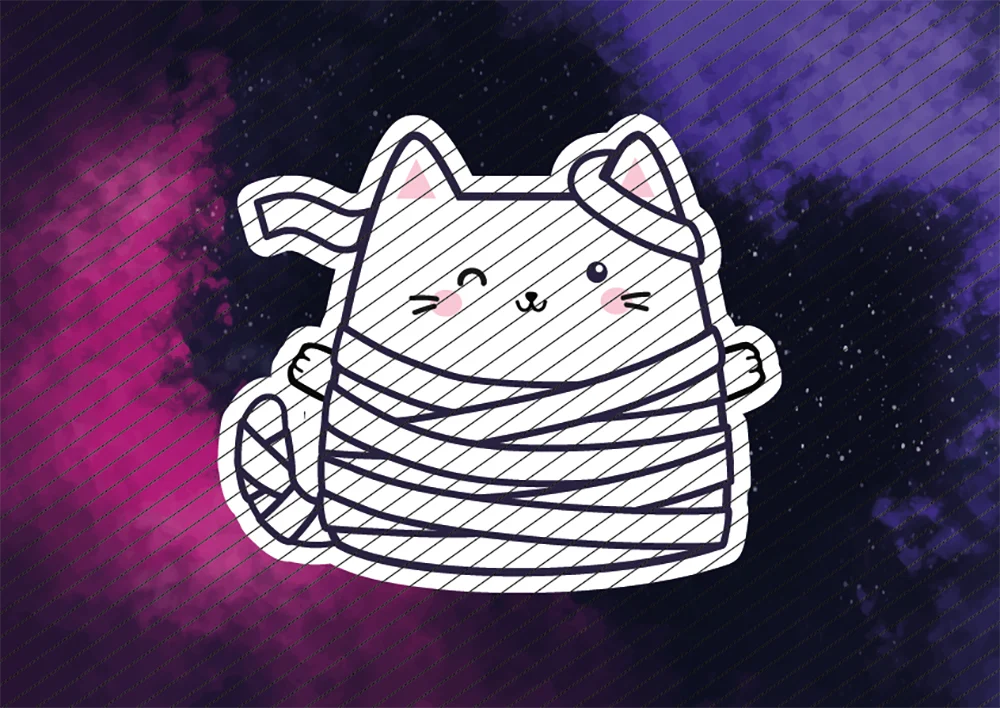 Katzen-Mumie // Bügelbild