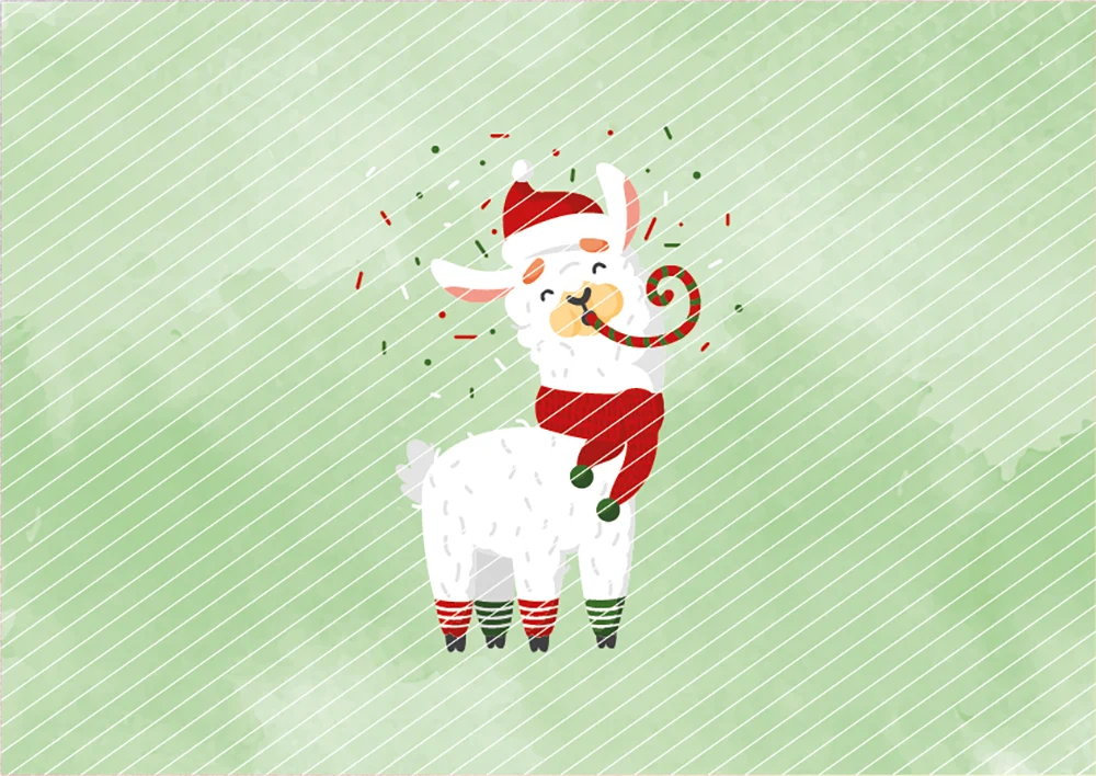 Lama mit Party-Tröte // Bügelbild